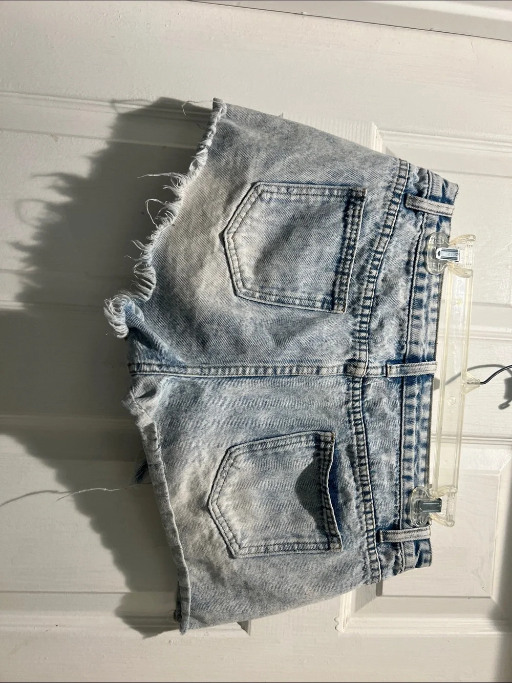 Light Wash Distressed Denim Shorts
